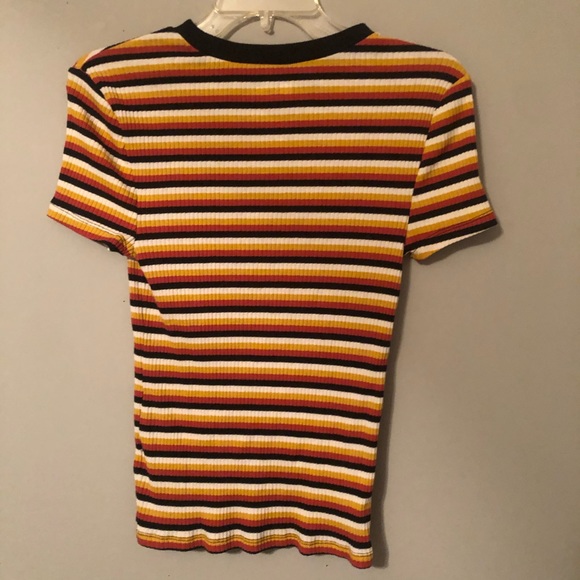 Orange yellow and black stripes shirt - Picture 2 of 2